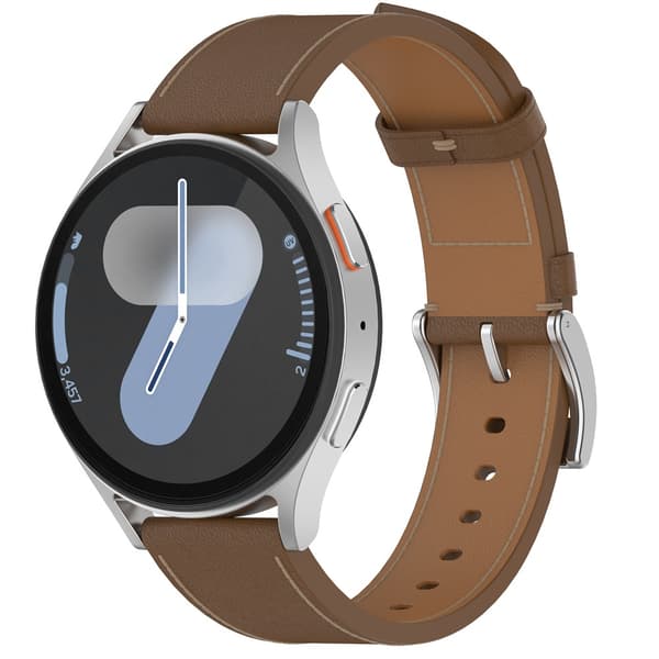 Ekte lærreim til Samsung Watch 4 5 6 7 Brun Brown