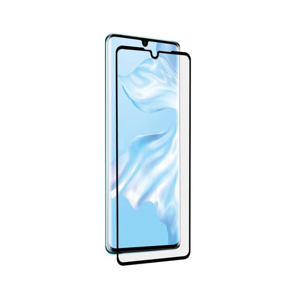 Huawei P30 Full Coverage HD Skärmskydd Kolfiber Härdat Glas svart black