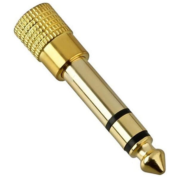 1x 3,5 mm hun til 6,35 mm 1/4 han hovedtelefon jack adapter stik stereo audio