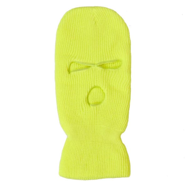 Neon Gul Balaclava Skimaske Røverhætte gul yellow
