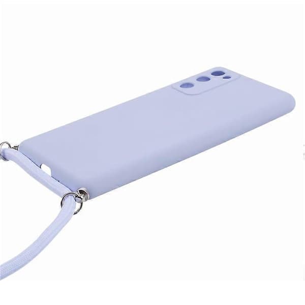 Kompatibelt deksel til Samsung Galaxy S20 FE/FE 5G/S20 Lite/S20 FE 2022, gummiert TPU beskyttende bakside med lang snor Grå Grey