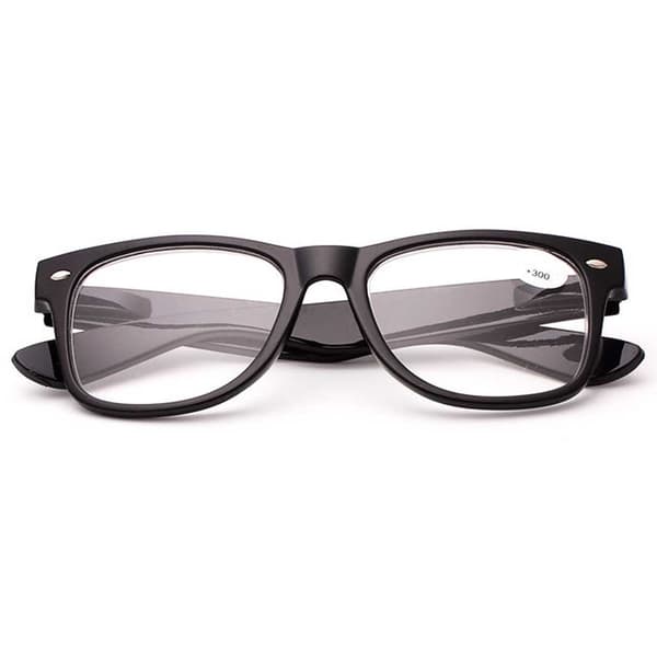 Matte Sorte Wayfarer Læsebriller med Styrke 3