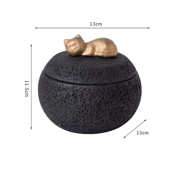 Urne til kæledyrskremering Askeholder - Mindeboks til katte og hunde, 350 ml kapacitet, Flere farver Sort