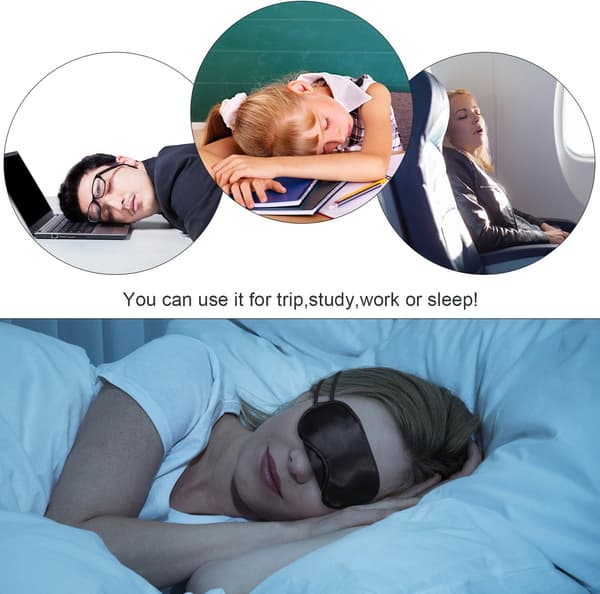 10-pack Ögonmask Skuggskydd Ögonbindel Resesömnmask med Näskudde, Svart
