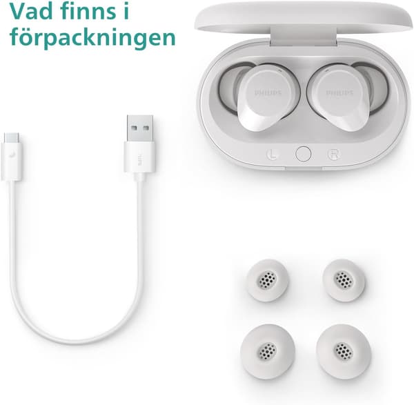 True Wireless In Ear Bluetooth Hörlurar - Små Öronsnäckor Dynamisk Bas, Tydliga Samtal och Fickformat Laddningsfodral