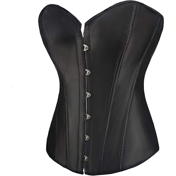 Satin Enfärgad Bustier Topp för Kvinnor - Burlesk Baskisk Formare XL