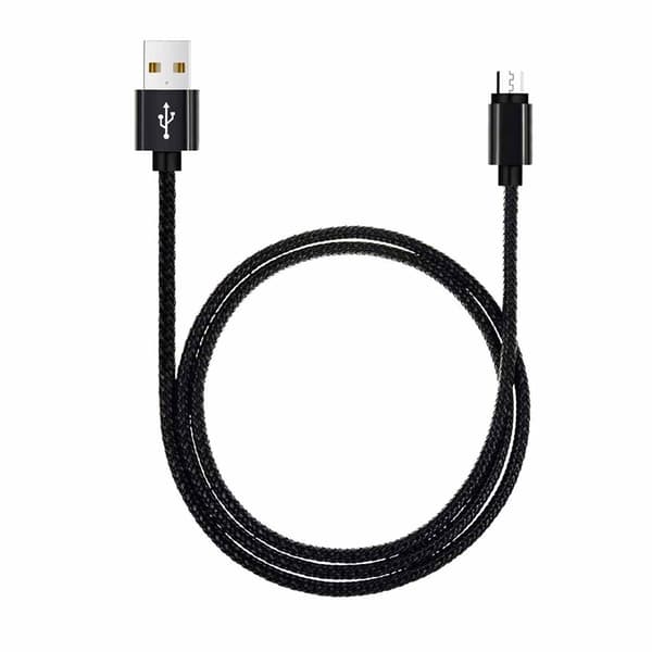 Ekstra holdbart 1m Micro-USB Quick Charge 3.0 opladerkabel (sort) micro-usb black