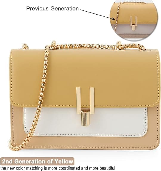 Färgblocks Crossbody-väskor för Kvinnor Läder Cross Body Plånböcker Söta Designer Handväskor Axelväska Medium Storlek