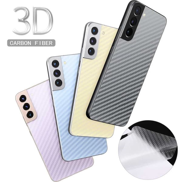 Galaxy S22 Baksidesskydd Kolfiber Vinyl Skin transparent