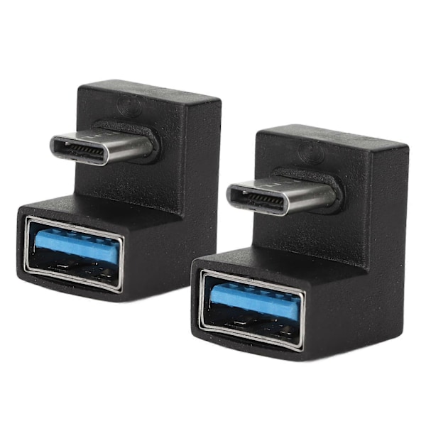 2 st USB C U-formad Adapter 5 Gbps Hög Hastighet ??180 Graders Vinklad USB Hona till USB C Hane Adapter för Surfplatta Mobiltelefon