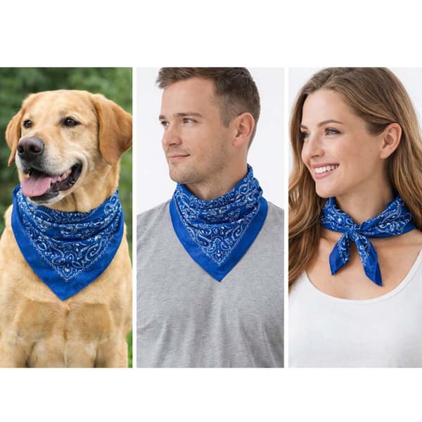 Bandana i batikfärgad 100% bomull – Paisleymönster 53x53 cm, Blå