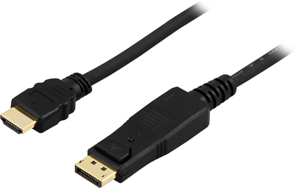 DisplayPort til HDMI-kabel, 20-bens han - han, 0,5m, sort