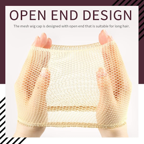 Peruknät, 4 st, Mesh Nät med Öppen Ände, Ljusbrun Peruknät för Kvinnor, Nylon Mesh Peruknät, Hållbart Peruknät Ljusbrun