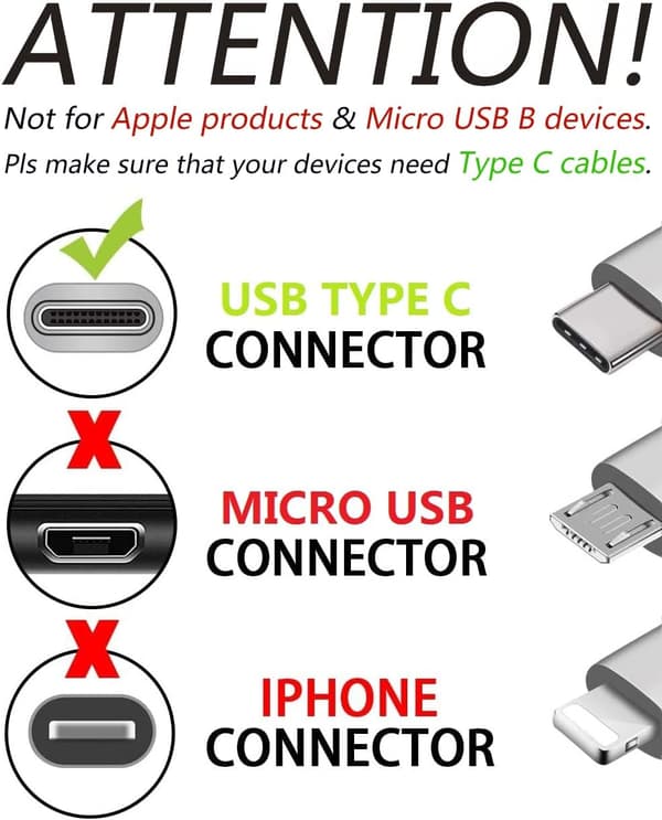 USB C till USB C-kabel, Typ C till Typ C-kabel, 2 st [1 m 1 m] Snabbladdning, Hög Hastighet Dataöverföring, Android Telefonkabel och Mer, Pålitlig 3.3ft+3.3ft