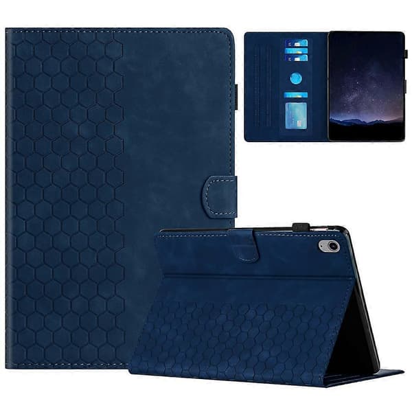 Fodral för iPad mini (2024)/mini (2021) Honeycomb-tryckt läder surfplattafodral med kortplats