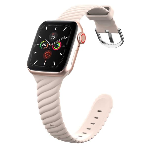 Ribbet Apple Watch Silikone Armbånd 42/44/45/49 Beige beige