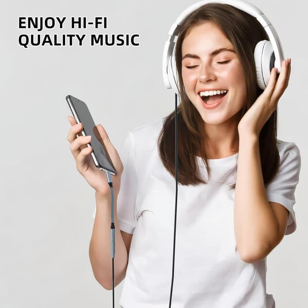 Lightning til 3,5 mm AUX - iPhone / Apple - Hovedtelefonadapter Hvid