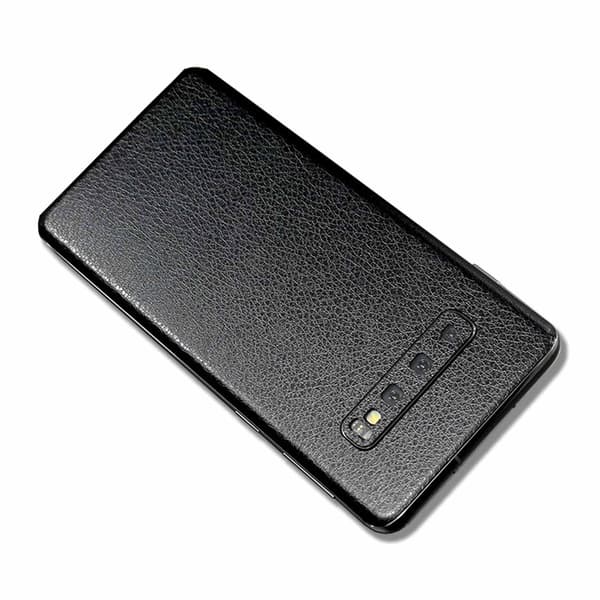 Galaxy S10 Nahkainen Vinyylisuojakalvo Musta black