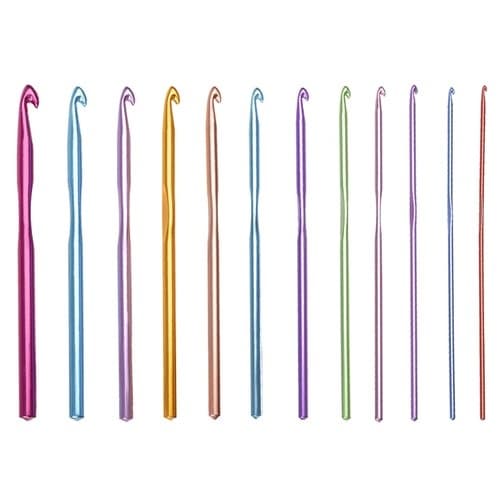 12 kpl virkkuukoukkuja, monivärinen multicolor