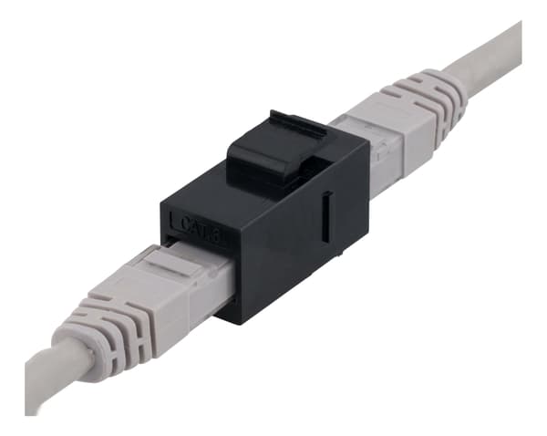 Cat6 Keystone-koppling, oskärmad, 2xRJ45, plast, 180
