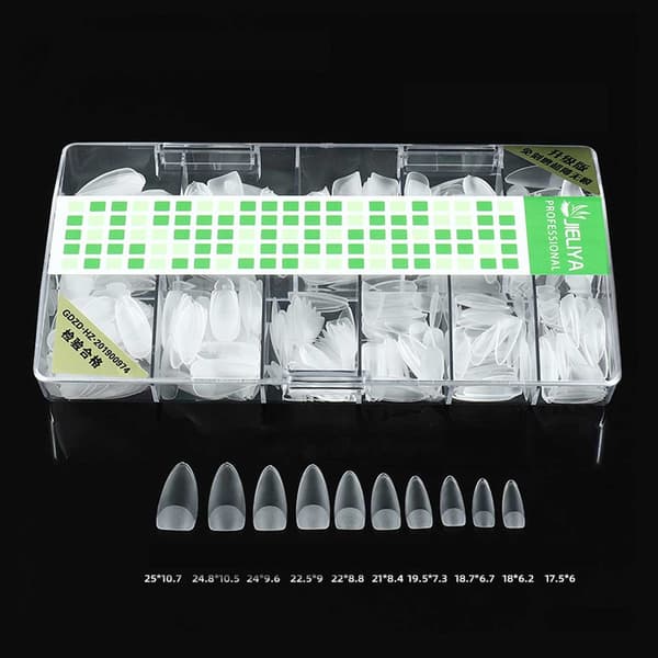 500st Nageltippar Korta Stiletto Klara Lösnaglar Akryl Tippar transparent