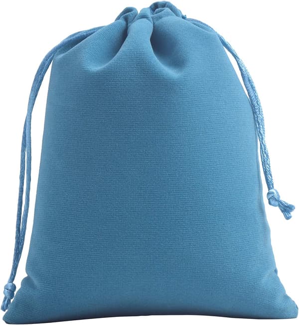 Set med 20 små sammetsdragskopåsar – Teal – 7 x 9 cm