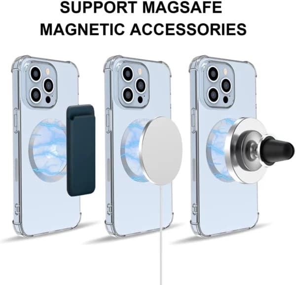 Selvklæbende magnetisk adapter MagSafe-kompatibel ring til mobiltelefoncover sølv silver