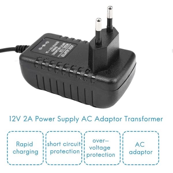 AC/DC 12V 2A 24W Strømforsyningsadapter Transformator for 5050 3528 LED Strip EU-plugg
