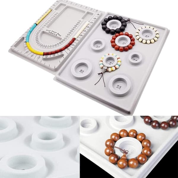 2 stk. Armbåndsdesignbræt Flocket Perlebræt Displaybakke til Fremstilling af DIY Håndværk Halskæder Perlesmykker Organizer