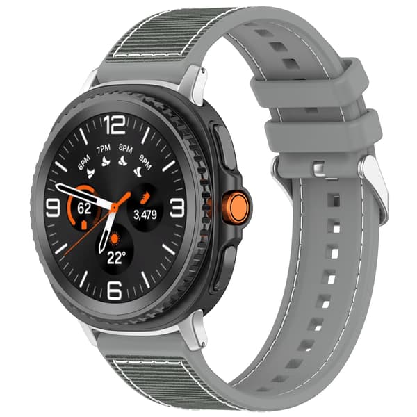 Kudottu nailonranneke Samsung Galaxy Watch8/Classic/Ultra2 -kelloon, harmaa Grey