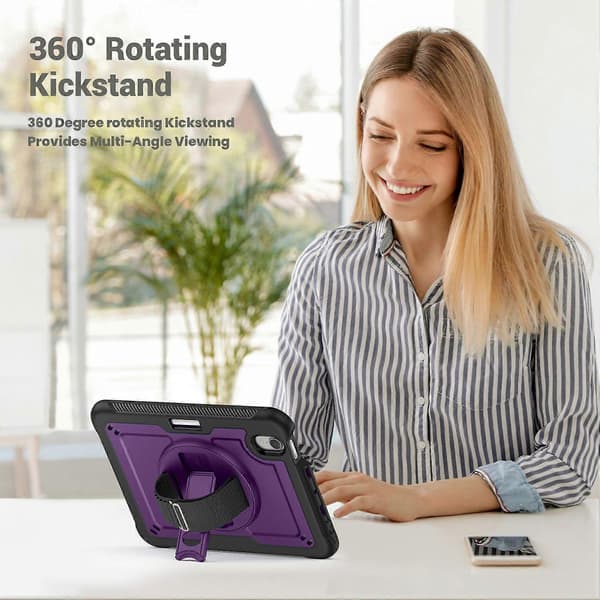 Fodral för iPad mini (2024)/(2021) Kompatibelt Ställ PC+Surfplattefodral med Axelrem