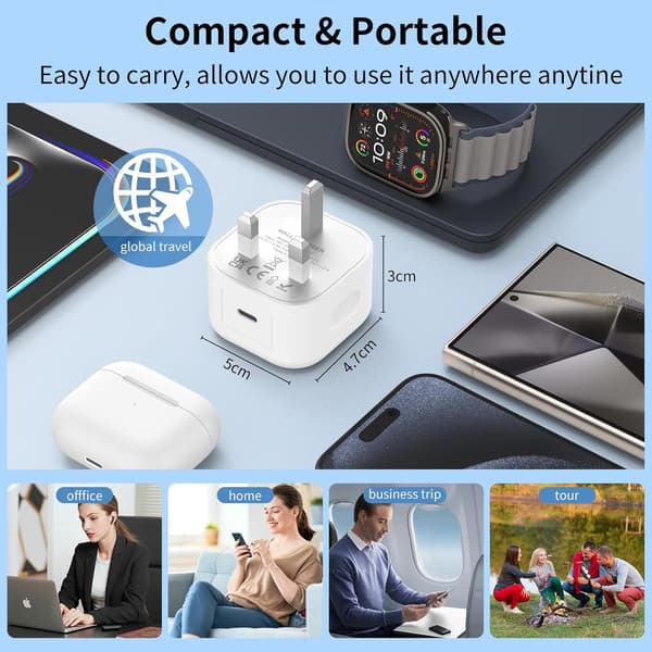 USB C Stik, 2-pak USB C Hurtigoplader Stik Strømadapter