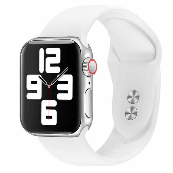 Apple Watch 42/44/45/49 1-8/SE/Ultra Silikonrem Silikon Hvit hvit white