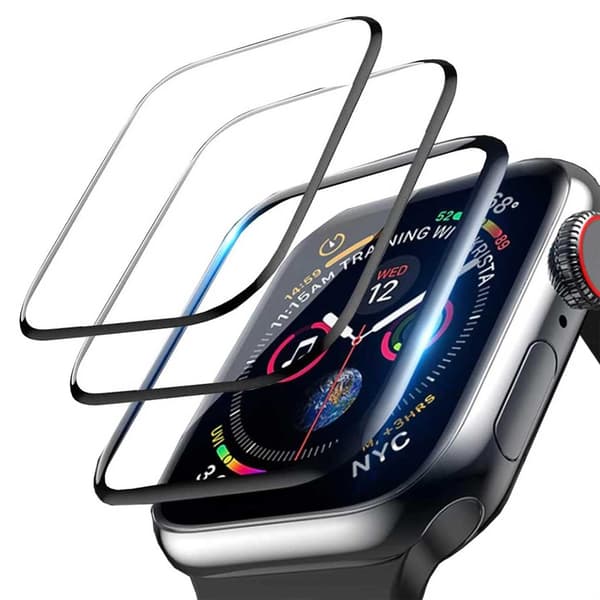 Apple Watch 7/8 45mm näytönsuoja [3 kpl] 3D kaareva näytönsuoja musta black