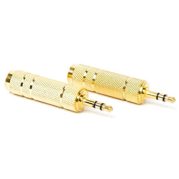 2 Gull 3,5 mm hannplugg til 6,35 mm hunn Stereo Audio Adapter For Gitar