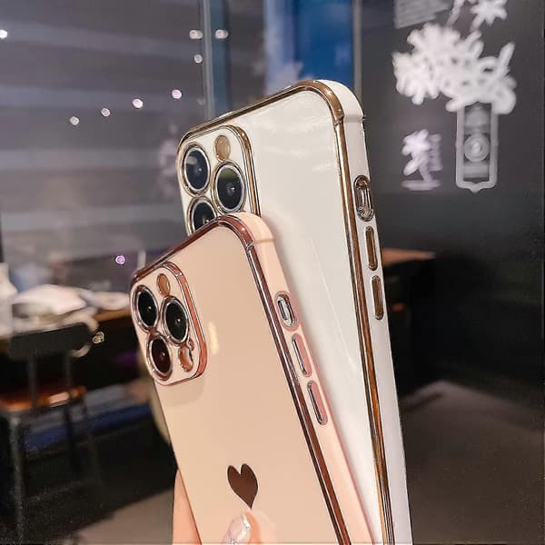 Kompatibel med iPhone 13 Pro Max-deksel med kamerabeskyttelse, Candy White
