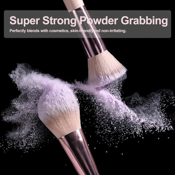 Rese Sminkborstset Foundation Puder Concealers Ögonskuggor Sminkset med LED-ljus Spegel 14 st Mini Sminkborstar (APINK)
