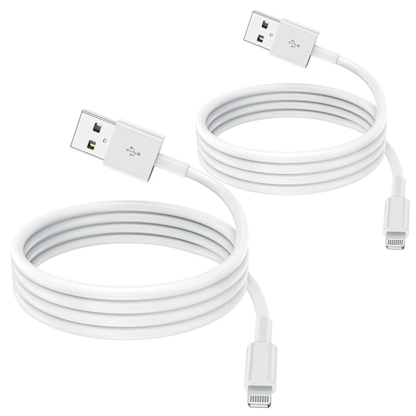 2-pack Apple MFi-certifierad iPhone-laddningskabel 2 m, Apple Lightning till USB-kabel 2 meter snabbladdning Apple-telefonkablar 40/41