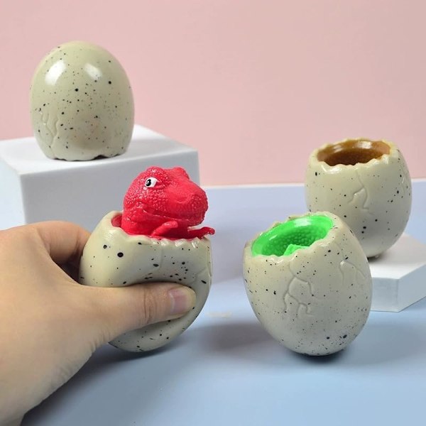 3 st Set Klämleksaker Squishes Leksak Dekompression Färgglad Ond Dinosaurie Poppar Ut Ägg Klämleksaker, Sensoriska Fidget Leksaker, Stresslindring