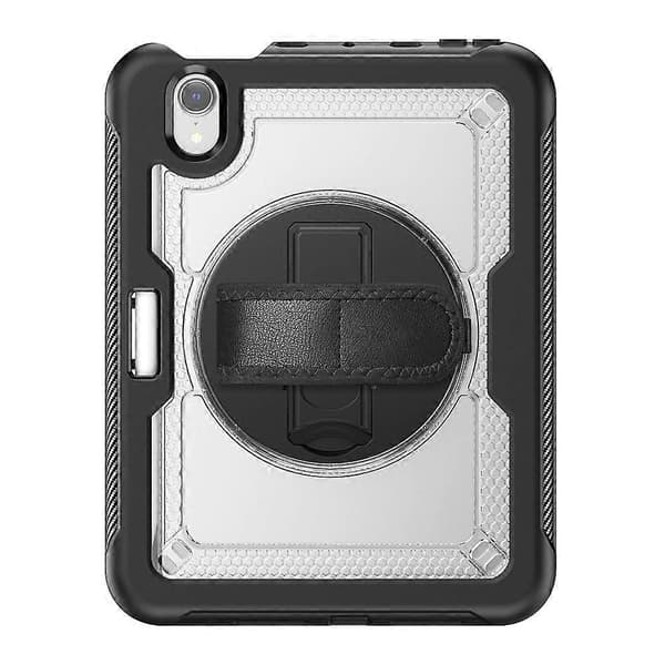Etui med stativ for iPad mini (2024)/(2021), PC TPE nettbrettdeksel med håndstropp
