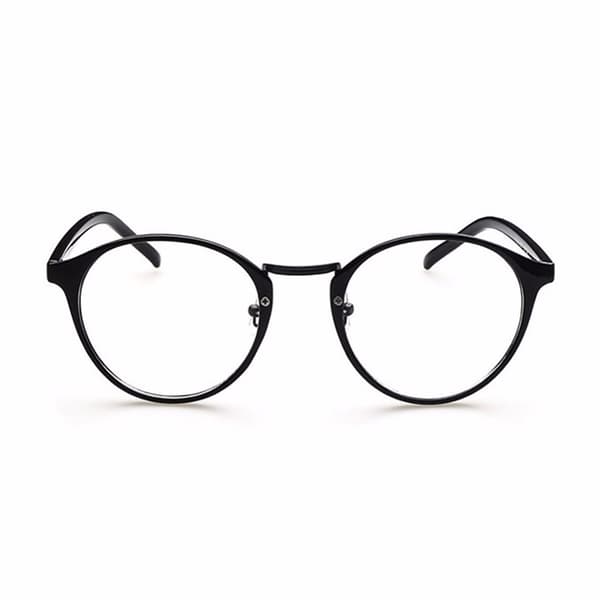 Retro runde/ovale briller sorte klare linser uden recept sort black