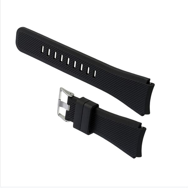 Silikonerem til Samsung Gear S3 - Erstatningsrem til Pebble Time og Huawei Watch 2 Pro Sort 22 mm Sort 22 mm Black