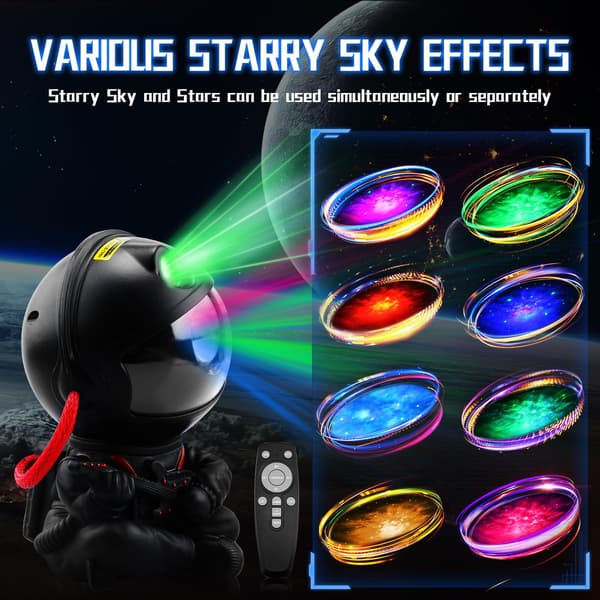 Astronaut Natlampe | RGB Galakse Lampe med Supernova Stjernehimmel