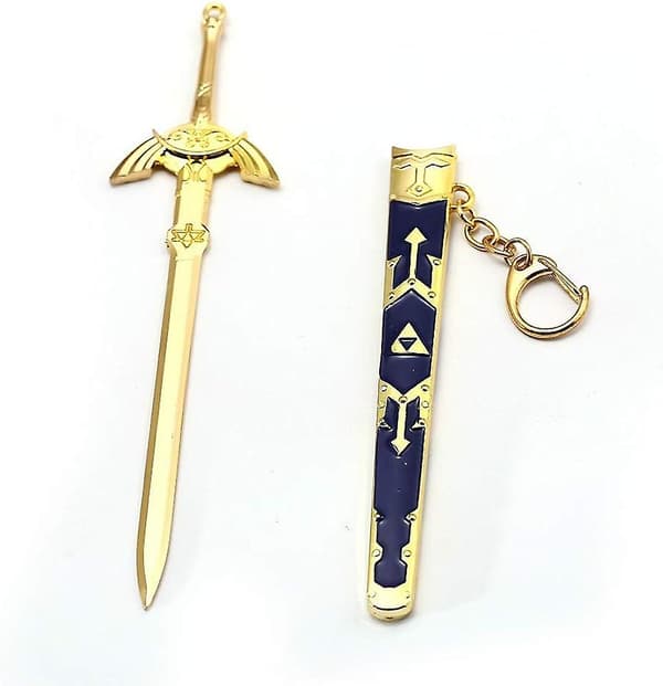 The Legend Of Zelda Nøglering - Master Sword Og Shield Nøglering