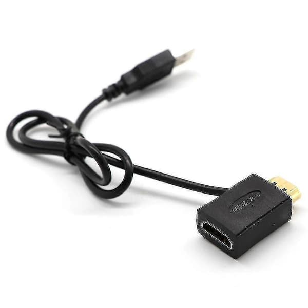 Kompatibel HDMI han til hun-stik + USB 2.0 opladerkabel forlænger