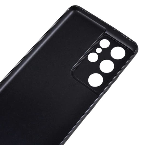 Ohut musta Galaxy S21 Ultra -puhelinkotelo linssinsuojalla, musta black