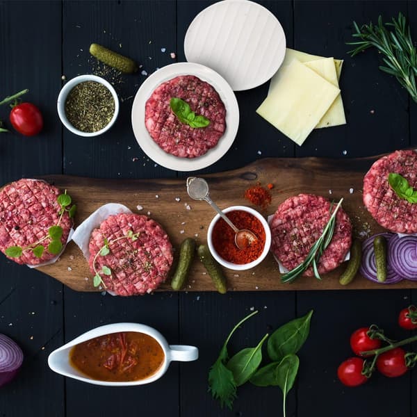 Burgerpresse Hamburger Bøf Maker - Perfekte Burgerformringe som Let Slip Hamburger Bøfpresse til Grilltilbehørssæt