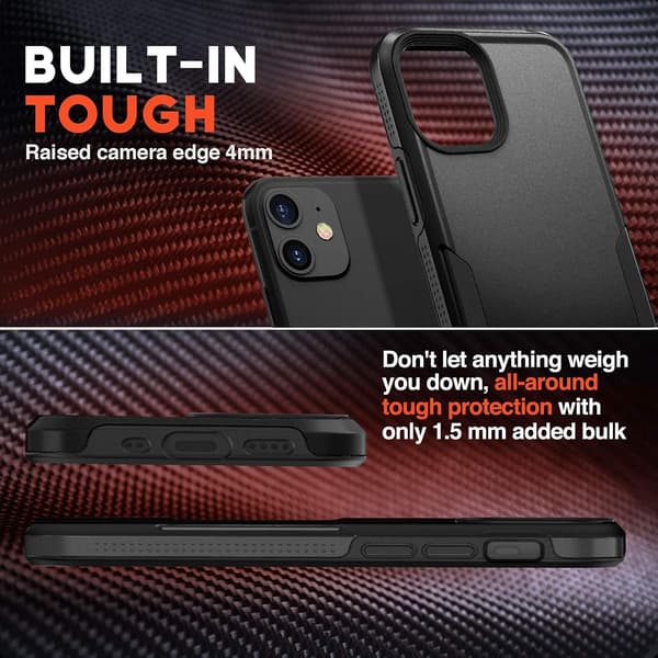 iPhone 11 Deksel, Kraftig Robust Lett Slankt Støtsikkert Beskyttelsesdeksel for iPhone 11 6.1 Tommer, Svart