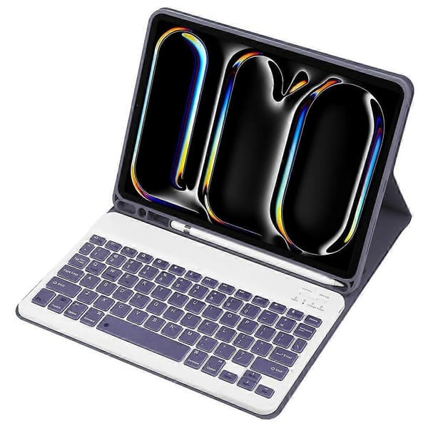 A13B iPad Pro 11 (2024) -mallille Nahka+TPU-tablettikotelo Bluetooth-näppäimistöllä ja kynäpaikalla