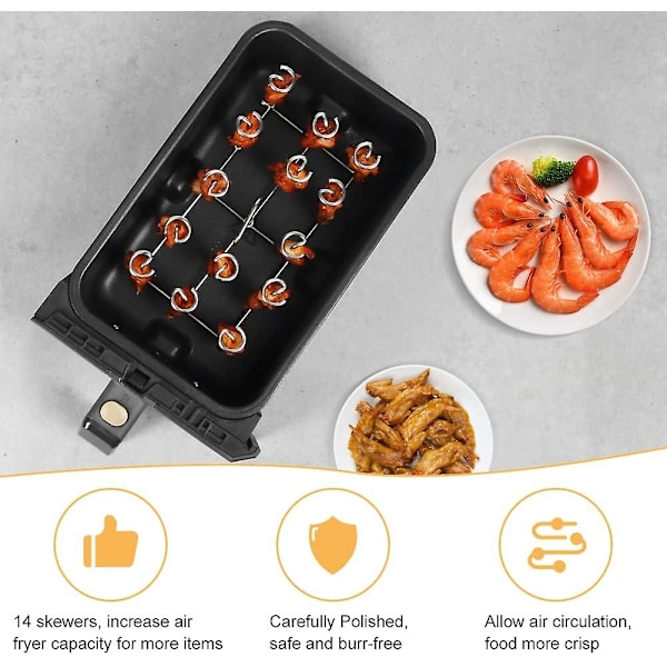 Spydstativ i rustfrit stål til dobbelt airfryer og mere